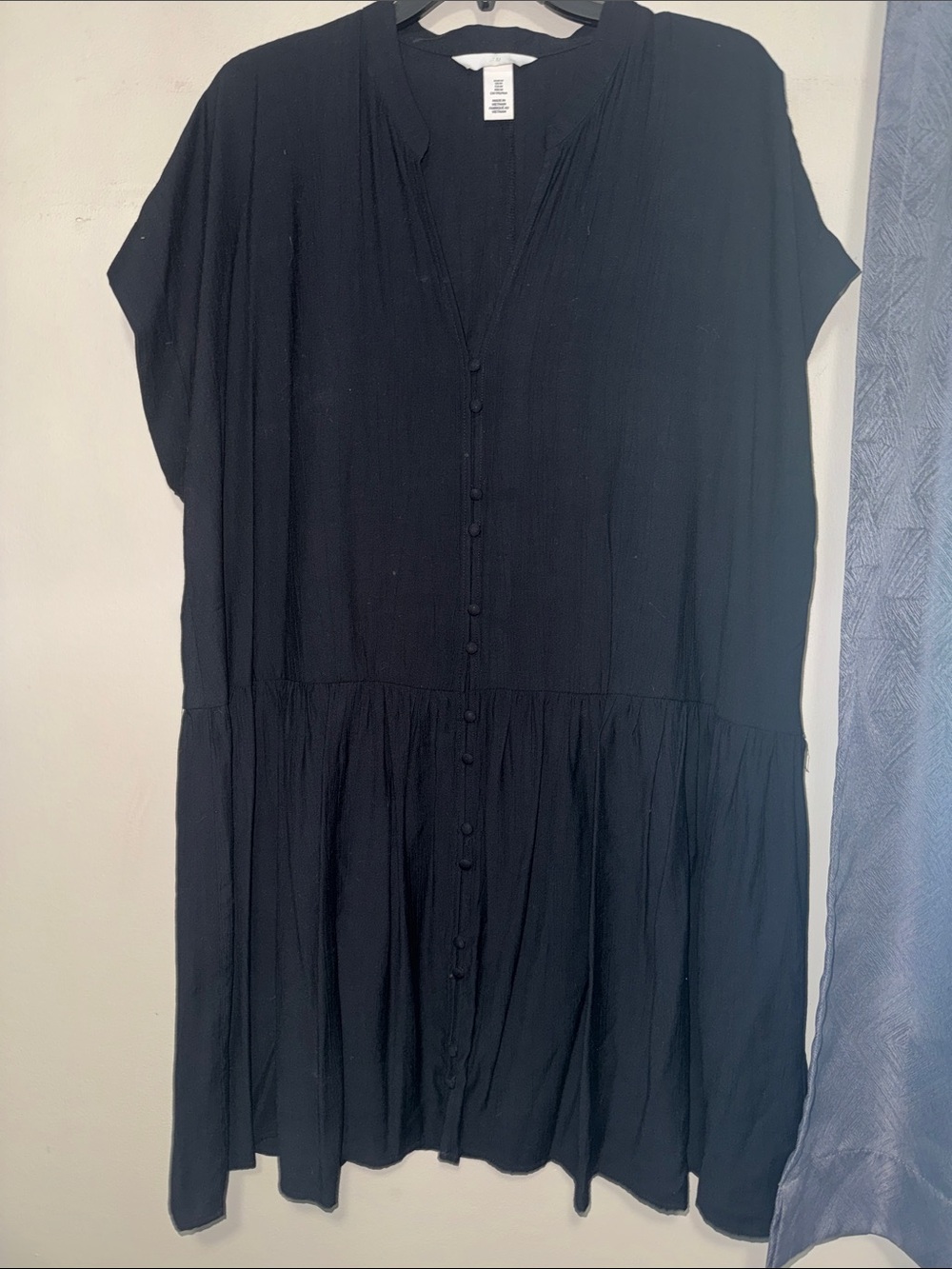 H&M Black Button-Front Tunic Dress